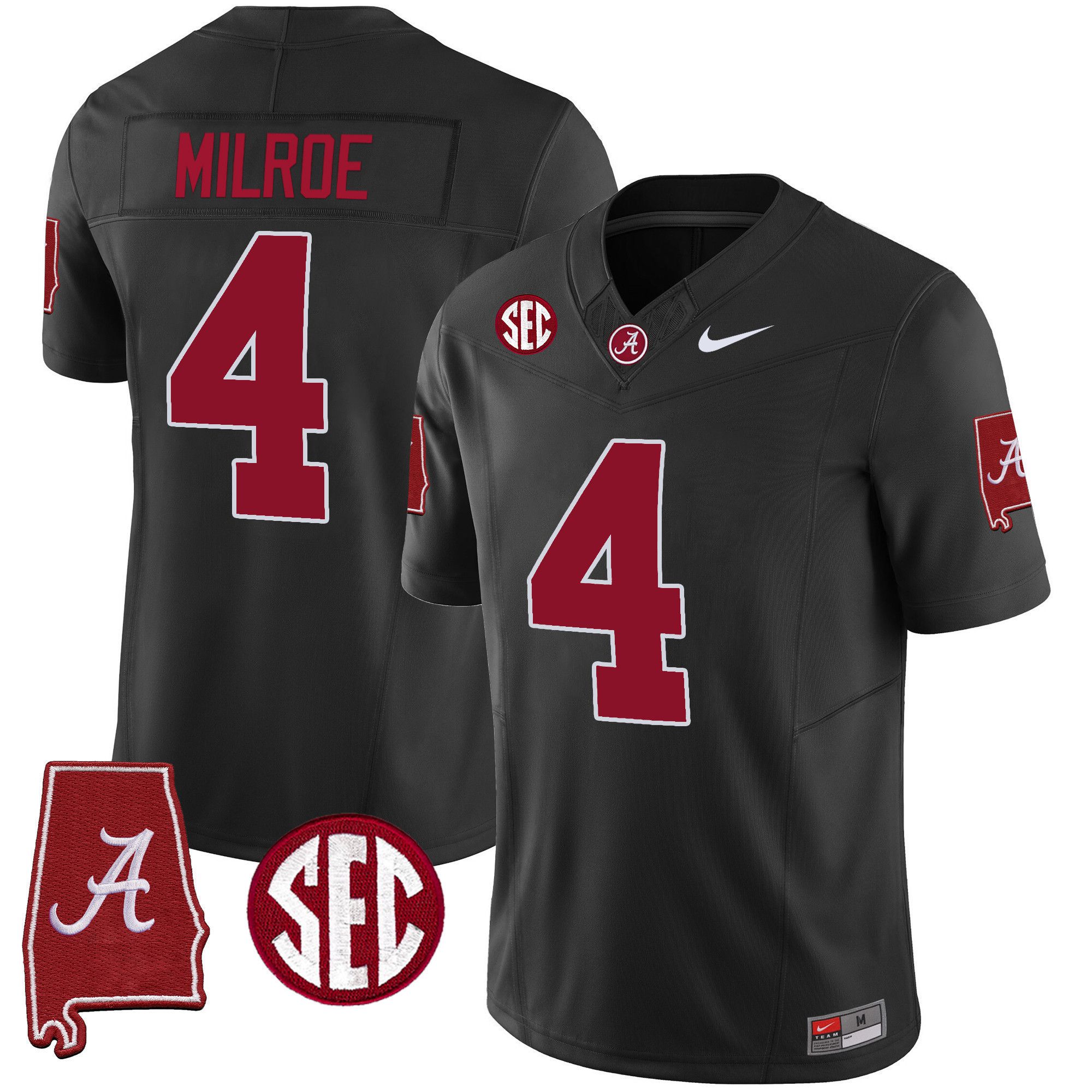 Men Alabama Crimson Tide #4 Milrow Black 2024 Nike Vapor Limited NCAA Jersey